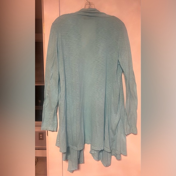 Fresh Produce Lightweight Draped Long Line Open Front Cardigan size m/L Blue - Picture 4 of 12